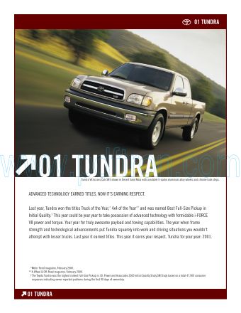 Cover of  Toyota Tundra 2001.Pdf