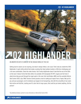 Cover of  Toyota Highlander 2002.Pdf