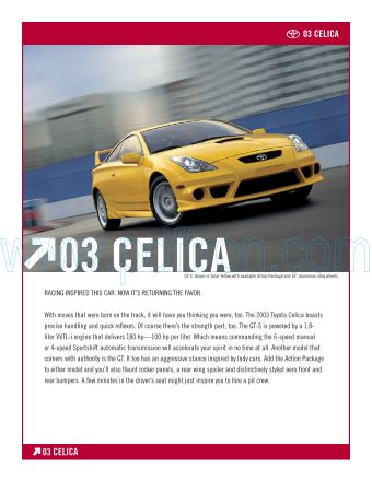 Cover of  Toyota Celica 2003.Pdf