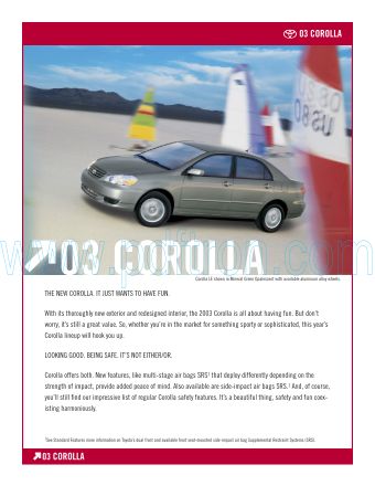 Cover of  Toyota Corolla 2003.Pdf