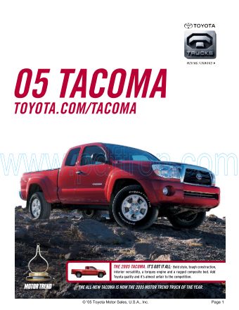 Cover of  Toyota Tacoma 2005.Pdf