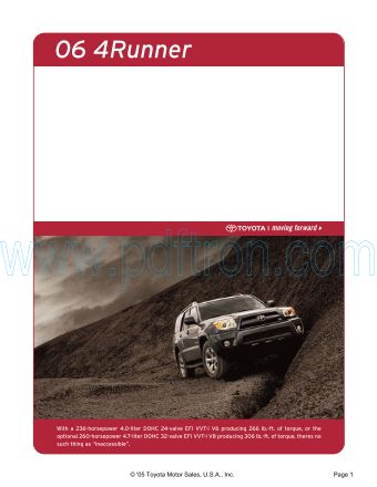 Cover of  Toyota 4Runner 2006.Pdf