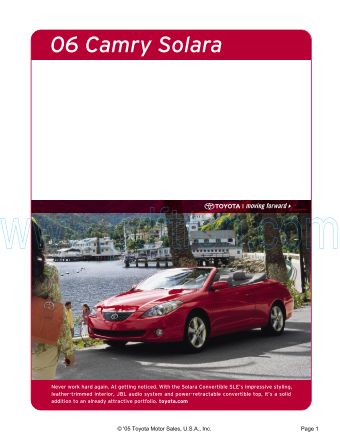 Cover of  Toyota Solara 2006.Pdf