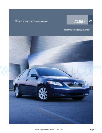 Cover of  Toyota Camry 2007.Pdf