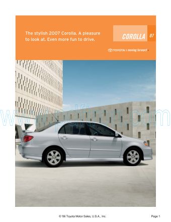 Cover of  Toyota Corolla 2007.Pdf