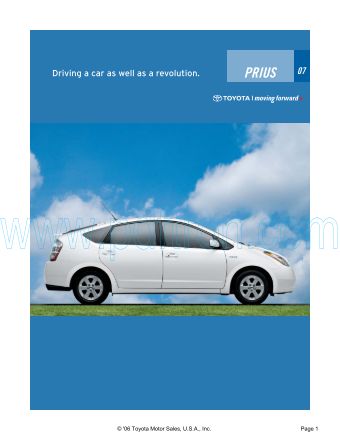 Cover of  Toyota Prius 2007.Pdf