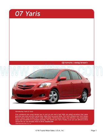 Cover of  Toyots Yaris 2007.Pdf