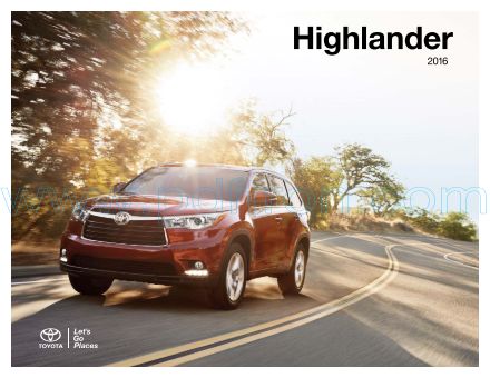 Cover of  Toyota Highlander 2016.Pdf