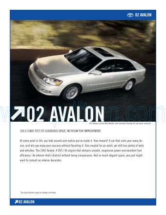 Cover of Toyota Us Avalon 2002.Pdf