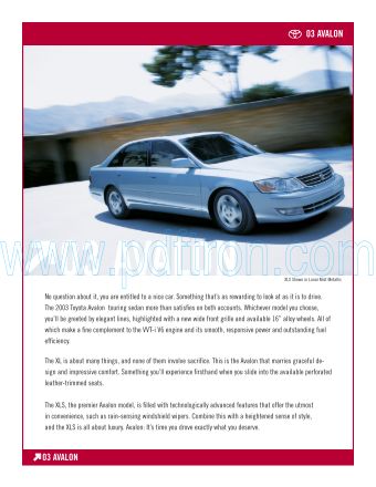 Cover of Toyota Us Avalon 2003.Pdf