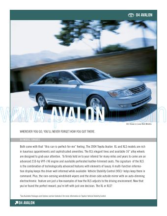 Cover of Toyota Us Avalon 2004.Pdf