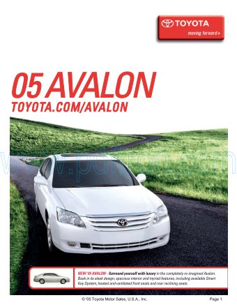 Cover of Toyota Us Avalon 2005.Pdf