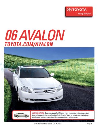 Cover of Toyota Us Avalon 2006.Pdf