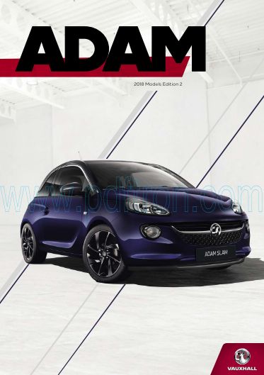 Cover of Vauxhall Adam Car Brochure 2018.Pdf