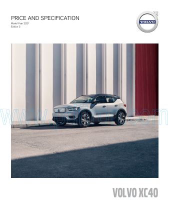 Cover of Volvo Xc40 Brochure 2021.Pdf