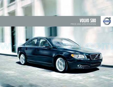 Cover of Volvo S80 Price And Specification Brochure 2009.Pdf