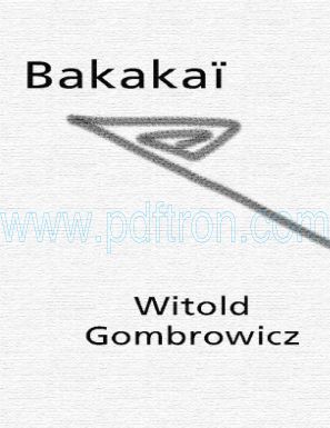 Cover of Witold Gombrowicz Bakakai.pdf