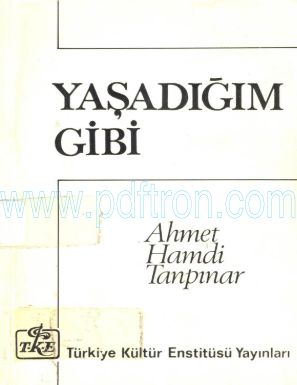 Cover of Ahmet Hamdi Tanpinar Yasadigim Gibi.pdf