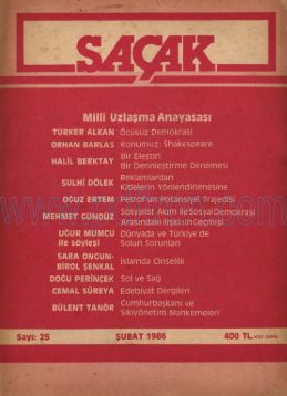 Cover of Saçak - Sayı 25 - Şubat 1986.Pdf