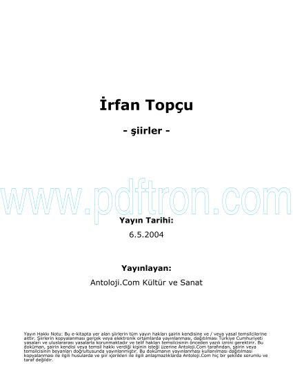 Cover of Irfan Topcu - Şiirleri.pdf