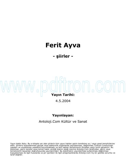 Cover of Ferit Ayva - Şiirleri.pdf