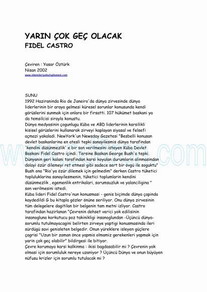 Cover of Fidel Castro - Yarın Çok Geç Olacak.pdf