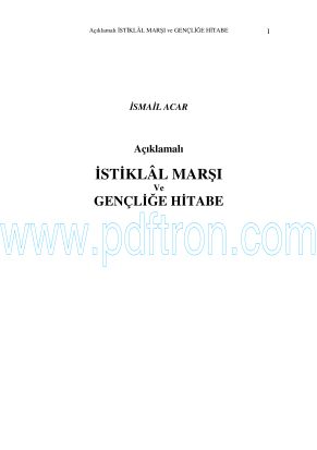 Cover of Ismail Acar - Aciklamali Istiklal Marsi Ve Genclige Hitabe.pdf