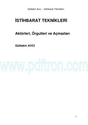 Cover of Gultekin Avcı - Istihbarat Teknikleri .pdf