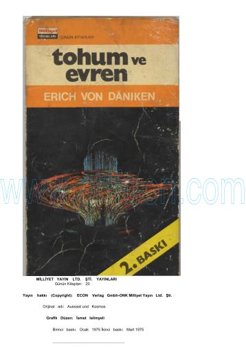 Cover of Erich Von Daniken - Tohum Ve Evren.pdf