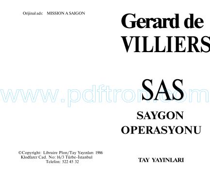 Cover of Gerard De Williers - 73 Saygon Operasyonu.pdf