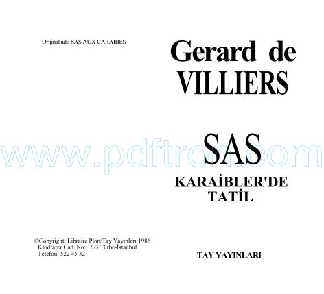 Cover of Gerard De Williers - 84 Karaibler'de Tatil.pdf