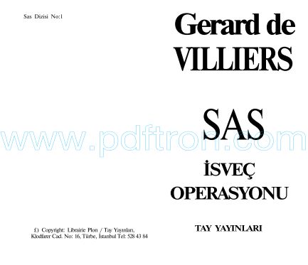 Cover of Gerard De Williers - 85 (Ozel) Isvec Operasyonu.pdf