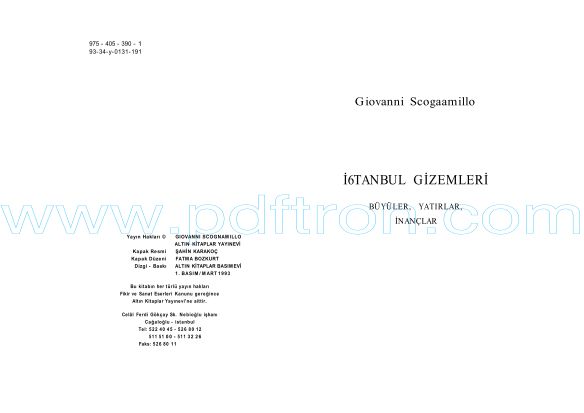 Cover of Giovanni Scogaamillo - Istanbul'un Gizemleri.pdf