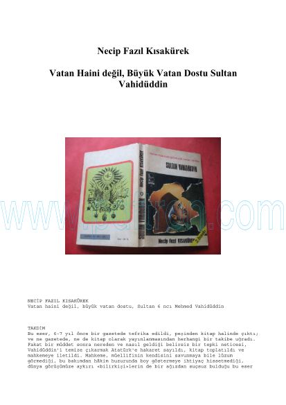 Cover of Necip Fazil Kısakürek - Vahiduddin.pdf