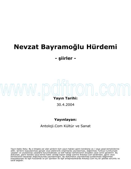 Cover of Nevzat Bayramoglu Hürdemi Şiirleri.pdf