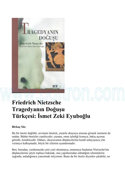 Cover of Nietzsche - Tragedyanin Dogusu.pdf