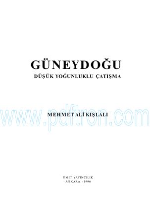 Cover of Mehmet Ali Kislali - Dusuk Yogunluklu Catisma.pdf