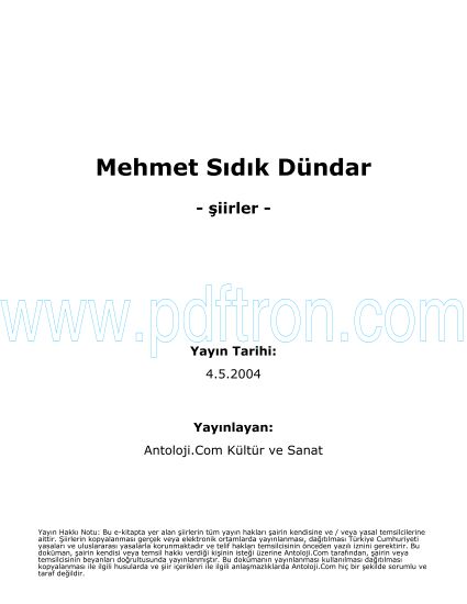 Cover of Mehmet Sidik Dündar - Şiirleri.pdf