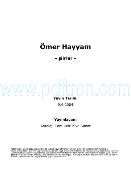 Cover of Ömer Hayyam - Şiirler.pdf