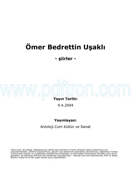 Cover of Ömer Bedrettin Usakli Şiirleri.pdf