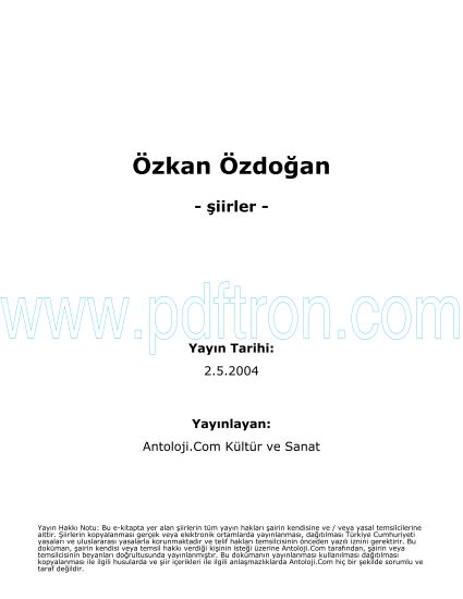 Cover of Özkan Özdogan - Şiirleri.pdf