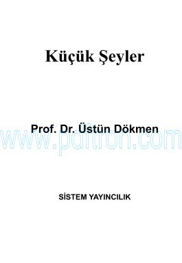 Cover of Üstün Dökmen - Küçük Şeyler.pdf