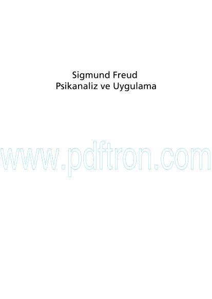 Cover of Sigmund Freud - Psikanaliz Ve Uygulama.pdf