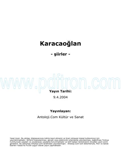 Cover of Karacaoglan - Şiir Kitabı.pdf