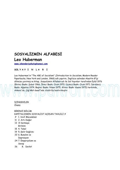 Cover of Leo Huberman - Sosyalizmin Alfabesi.pdf