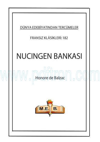 Cover of Honore De Balzac - Nucingen Bankasi.pdf