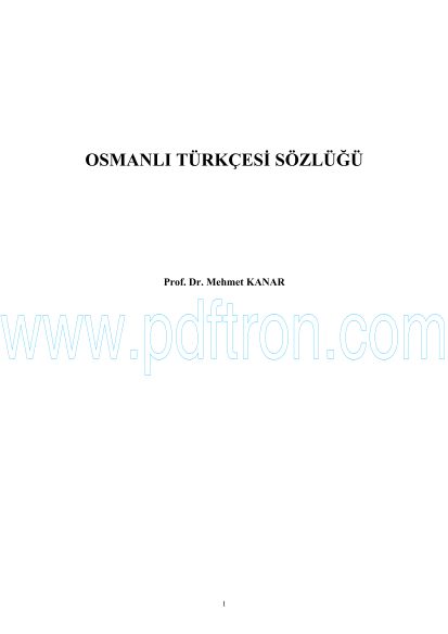 Cover of Mahmut Kanar - Osmanli Turkcesi Sozlugu.pdf