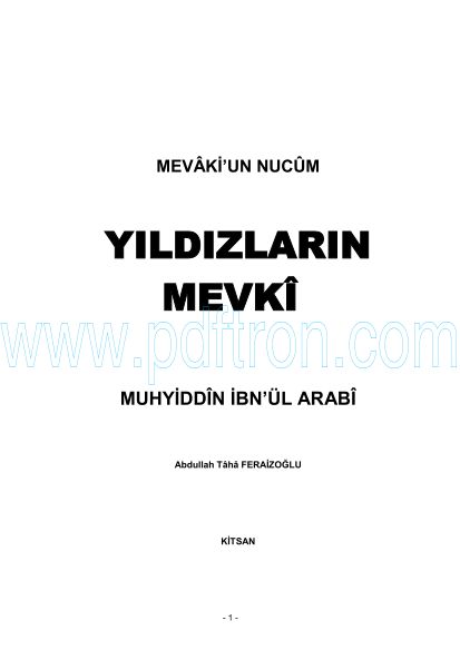 Cover of Muhyiddin İbn Arabi - Yıldızların Mevkii.pdf