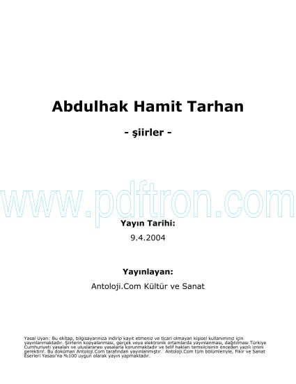 Cover of Abdulhak Hamit Tarhan Şiirleri.pdf