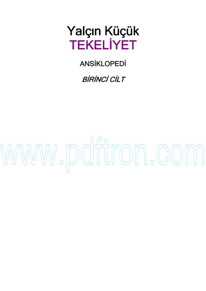 Cover of Yalçın Küçük - Tekeliyet.pdf